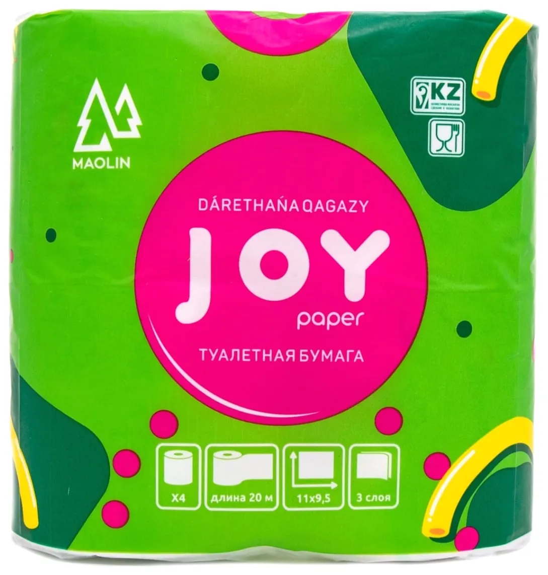 Упаковка туалетной бумаги JOY Paper, 4 рулона